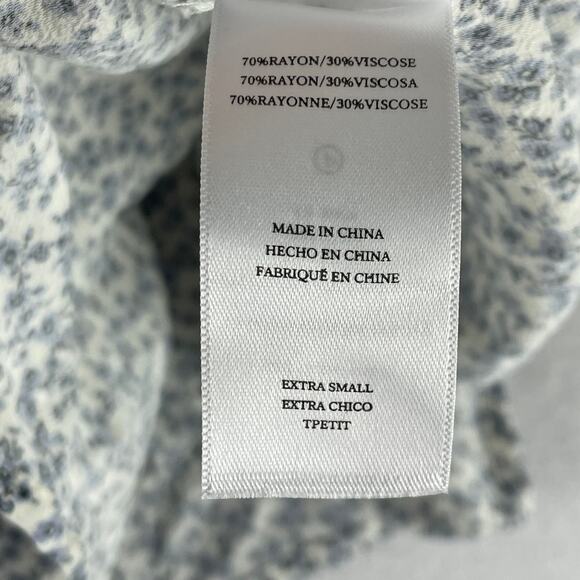 Rails Addison Mini Skirt White/Blue Floral SZ XS Elastic Smocked Waist - Picture 8 of 10